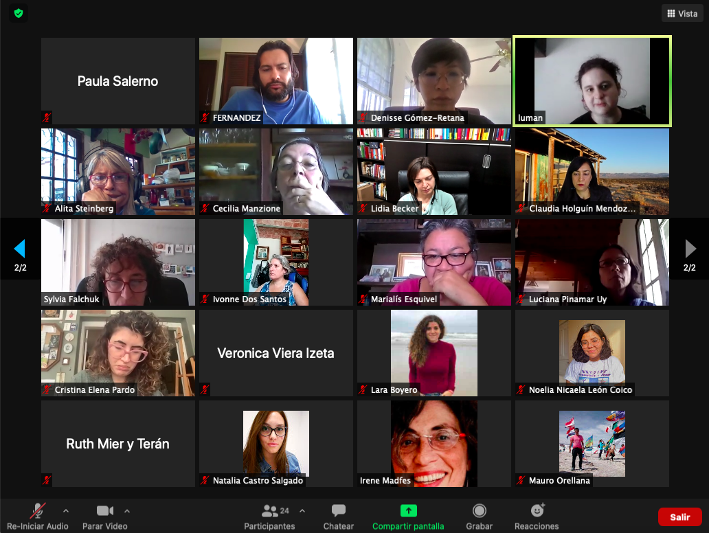 Captura de pantalla participantes de la sesión 17