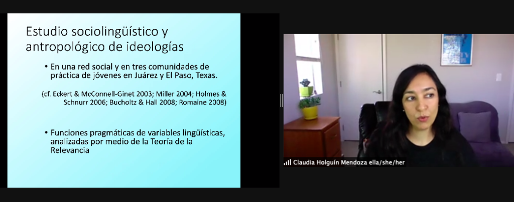 Captura de pantalla presentación Claudia Holguín