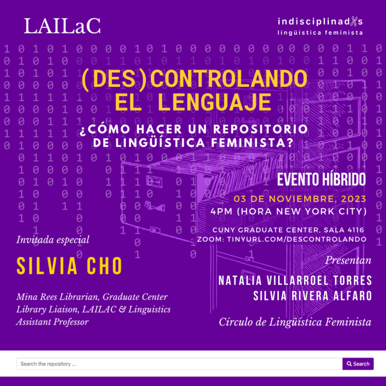 (Des)Controlando el lenguaje. ¿Cómo hacer un repositorio de lingüística feminista? Evento híbrido.